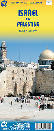 Israel and Palestine Road and Physical Travel Reference Map.