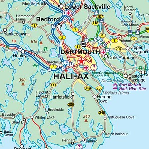 Canada's Maritime Provinces Road and Tourist Map.