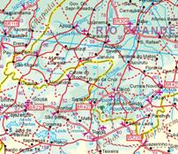 South America, NORTH, Road and Physical Travel Reference Map.