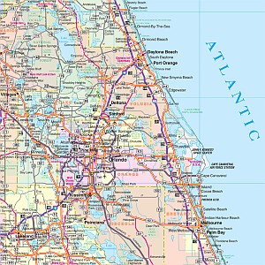 Florida WALL Map, America.