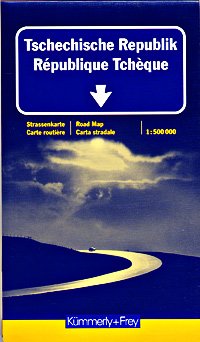 Czech Republic, Road and Shaded Relief Tourist Map.