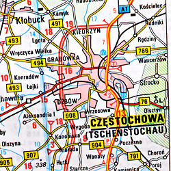 Czech Republic, Road and Shaded Relief Tourist Map.