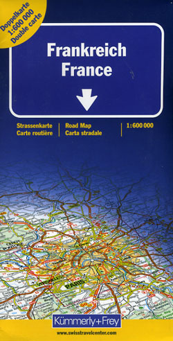 France Road and Shaded Relief Tourist Map.