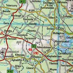 Ireland Road and Shaded Relief Tourist Map.