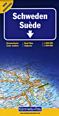 Sweden Road and Shaded Relief Tourist Map.