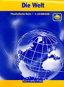 World Physical "Folded" WALL Map.