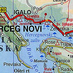 Montenegro Road and Tourist Map.