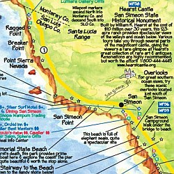 California "Highway One" Illustrated Pictorial Guide Map, America.