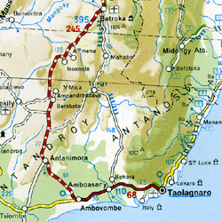 Africa Central and South Road and Tourist Map.