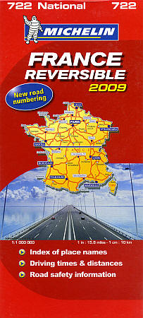 Michelin France "Reversible" Road Map, Travel, Tourist, Detailed.