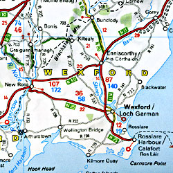 Great Britain and Ireland, Road and Physical Map.