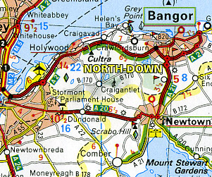 Ireland Road and Shaded Relief Tourist Map.