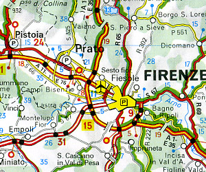 Italy Road and Tourist Map.