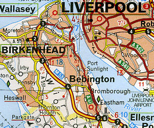 Northern England and The Midlands #502 Regional Road and Tourist Map.