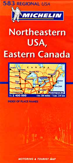 United States, Northeastern and Eastern Canada Road and Tourist Map.