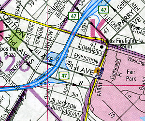 Dallas Street ATLAS, Texas, America.