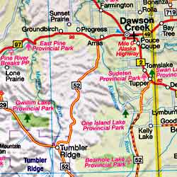 British Columbia "FastTrack", Road and Tourist Map, Canada.