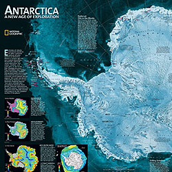 Antarctica Satellite WALL Map.