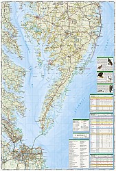 Delmarva Peninsula Recreation Road and Tourist Map, America.