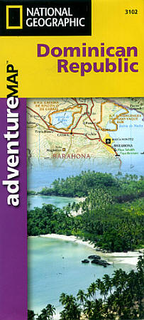 Dominican Republic "Adventure" Road and Tourist Map, West Indies.