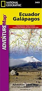 Ecuador and Galapagos Adventure Road and Tourist Map.