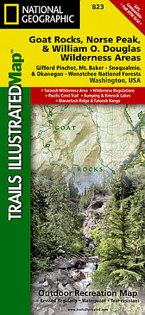 Goat Rocks & Norse Peak, Gifford-Pinchot & Okanogan-Wenatchee National Forests, Road and Recreation Map.