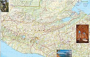 Guatemala Adventure Road and Tourist Map.