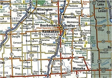 Illinois Road and Physical Tourist Guide map.