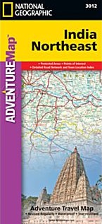 India Northeast Adventure Road and Tourist Map.