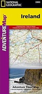 Ireland Adventure Road and Tourist Map.