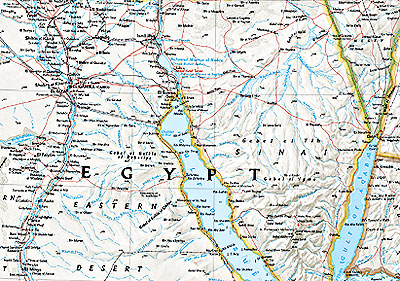 Mediterranean, Eastern Political WALL Map.