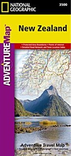 New Zealand Adventure Road and Tourist Map.