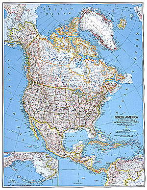 North America Political Large WALL Map.