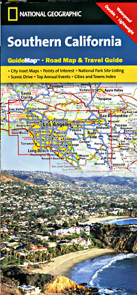 California Southern Road and Physical Tourist Guide map.