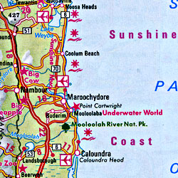 Australia Road and Shaded Relief Tourist Map.