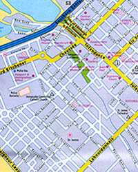 Mauritius Island, Road and Shaded Relief Tourist Map, Indian Ocean.