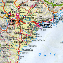 South East Asia, Road and Shaded Relief Travel Reference Map.