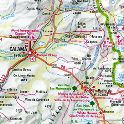 Chile Road and Shaded Relief Tourist Map.