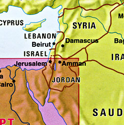 Egypt Road and Shaded Relief Tourist Map.