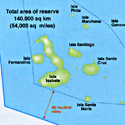 Galapagos Islands "Explorer" Map, Ecuador.