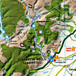 Wales, South, Road and Shaded Relief Road Maps, United Kingdom.