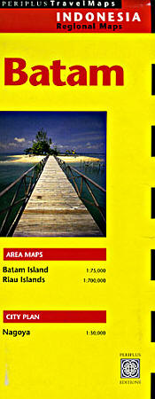 Batam and Bintan Islands, Road and Tourist Map, Indonesia.