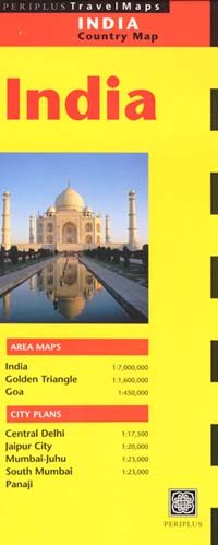 India Road and Shaded Relief Tourist Map.