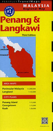 Penang and Langkawi Island, Road and Tourist Map, Malaysia.