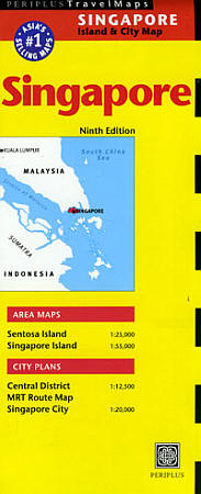 Singapore Island, Road and Tourist Map.