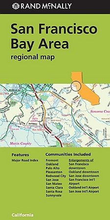 San Francisco Bay Area Regional Road and Highways Map, California, America.