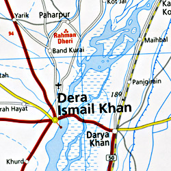 Afghanistan Road and Topographic Tourist Map.