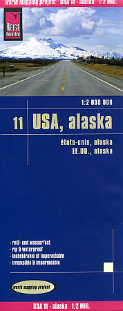 Alaska Road and Topographic Tourist Map, America.