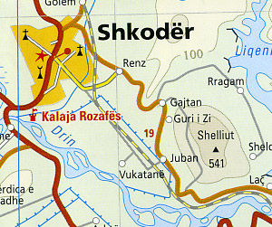 Albania Road and Topographic Tourist Map.