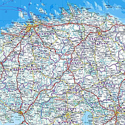 Baltic States, Road and Topographic Tourist Map.